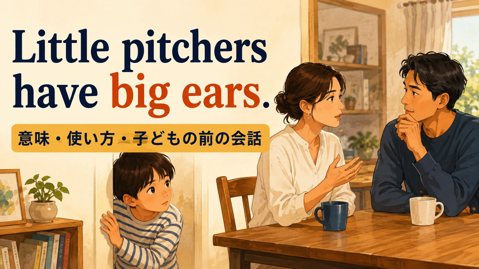 Little pitchers have big ears.の意味は？使い方・ニュアンスと例文