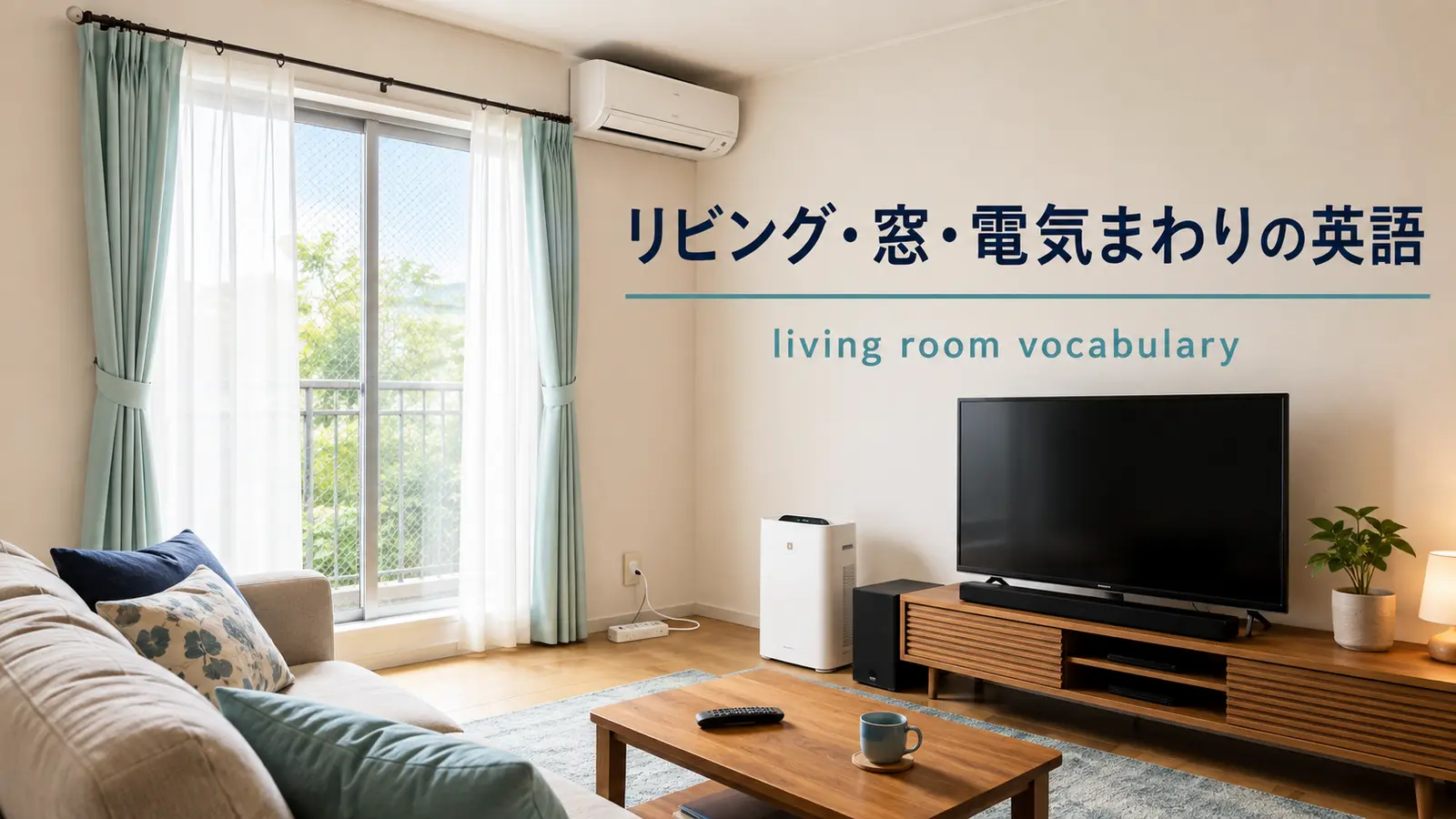 リビング・窓・電気まわりの英語一覧｜カーテン・コンセント・家電の名前