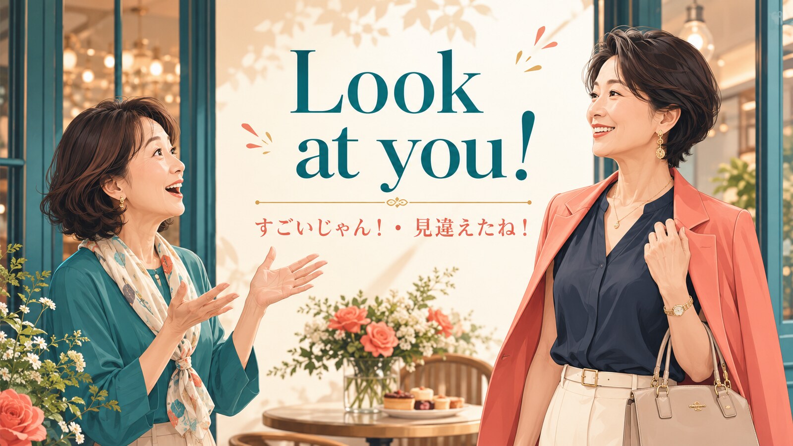 Look at you!（すごいじゃん・見違えたね）の意味を示すアイキャッチ