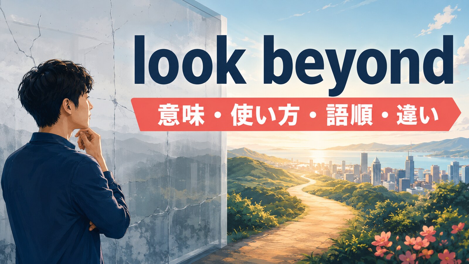look beyondの意味は？「表面・限界の先を見る」の使い方・語順とlook pastとの違い