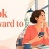 Look forward toの楽しみに待つイメージを表す英会話イラスト