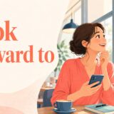 Look forward toの楽しみに待つイメージを表す英会話イラスト