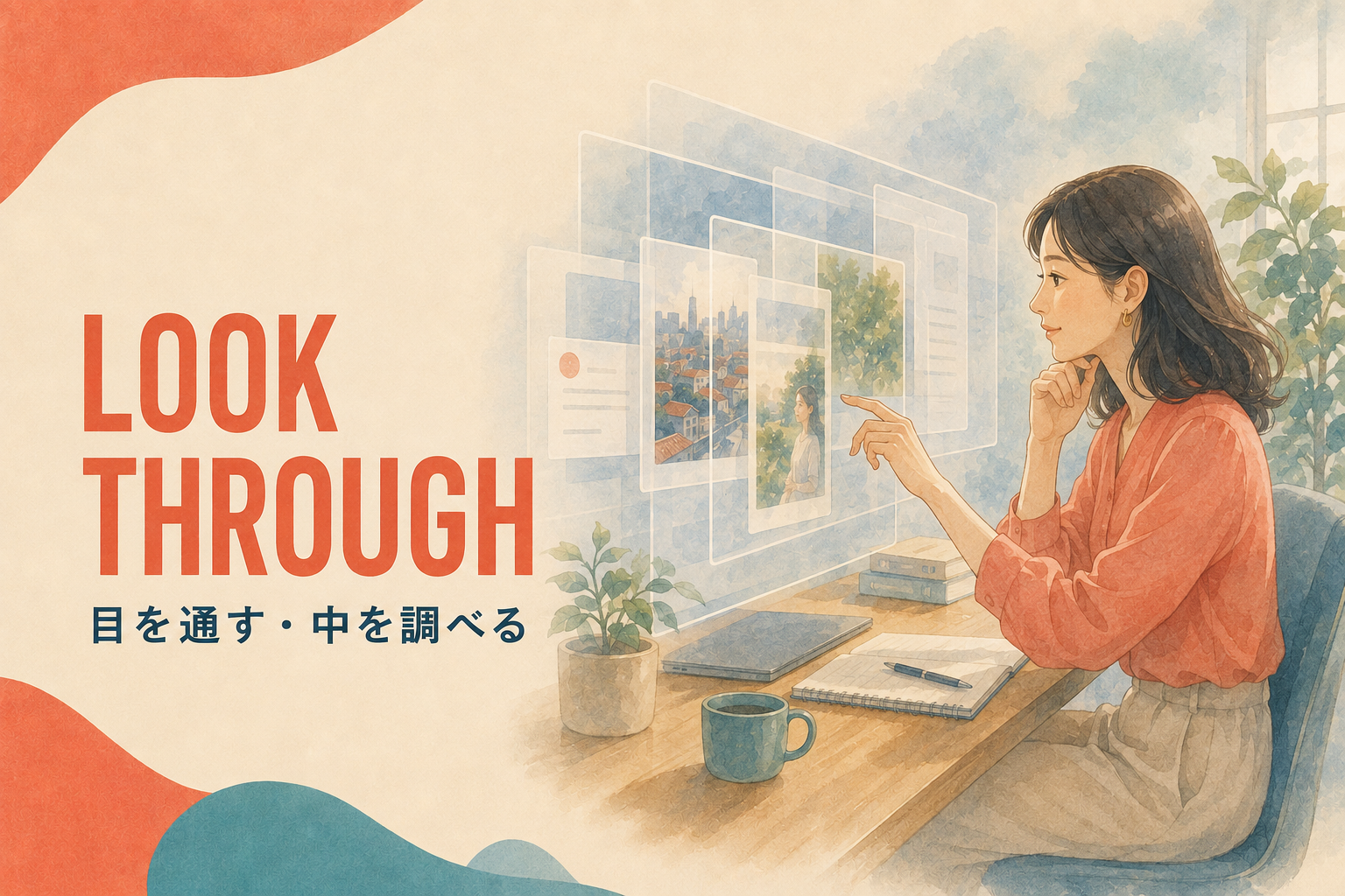 LOOK THROUGH 目を通す・中を調べる