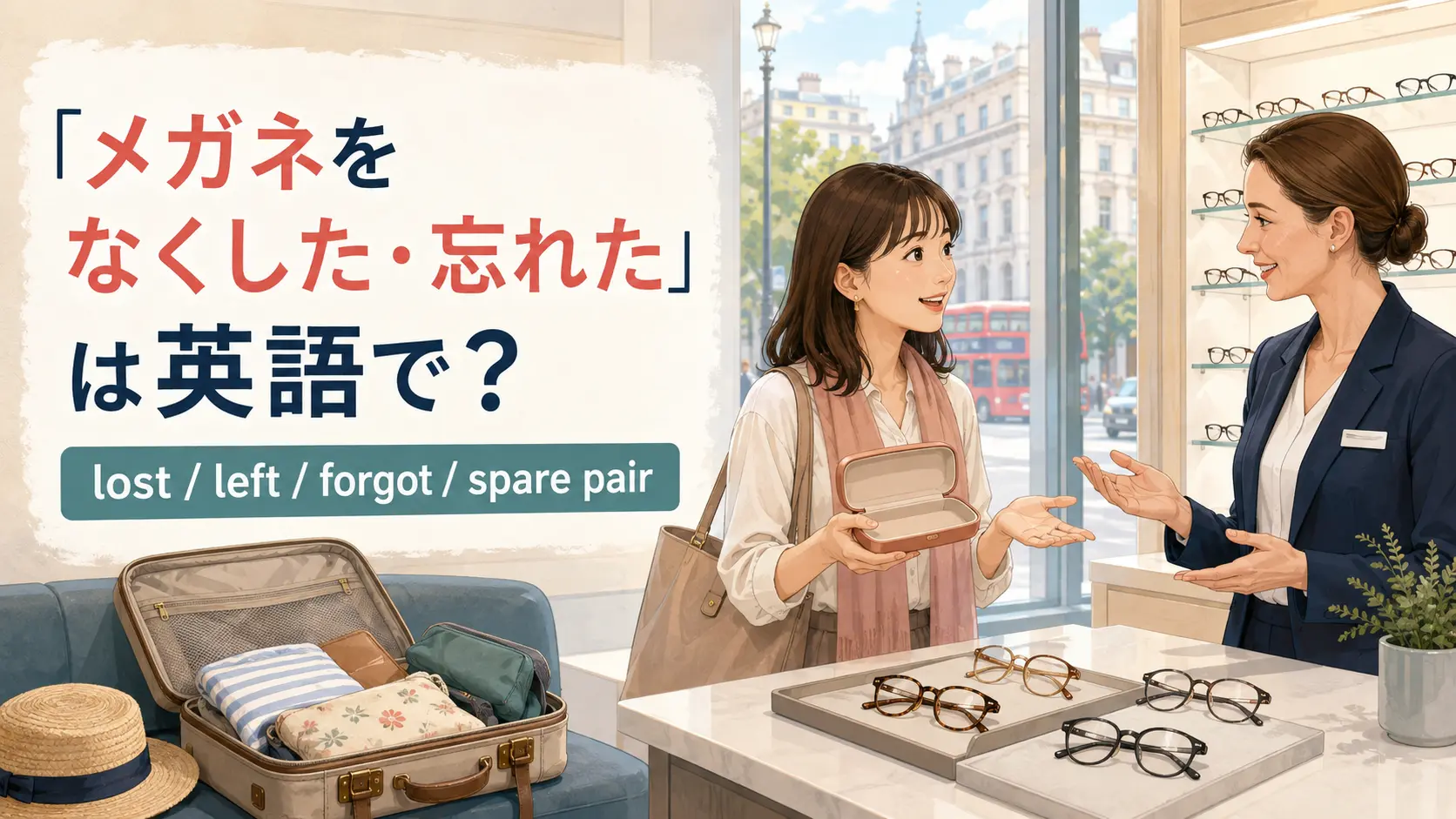 「メガネをなくした・忘れた」は英語で？lost・left・forgot・spare pairの違い