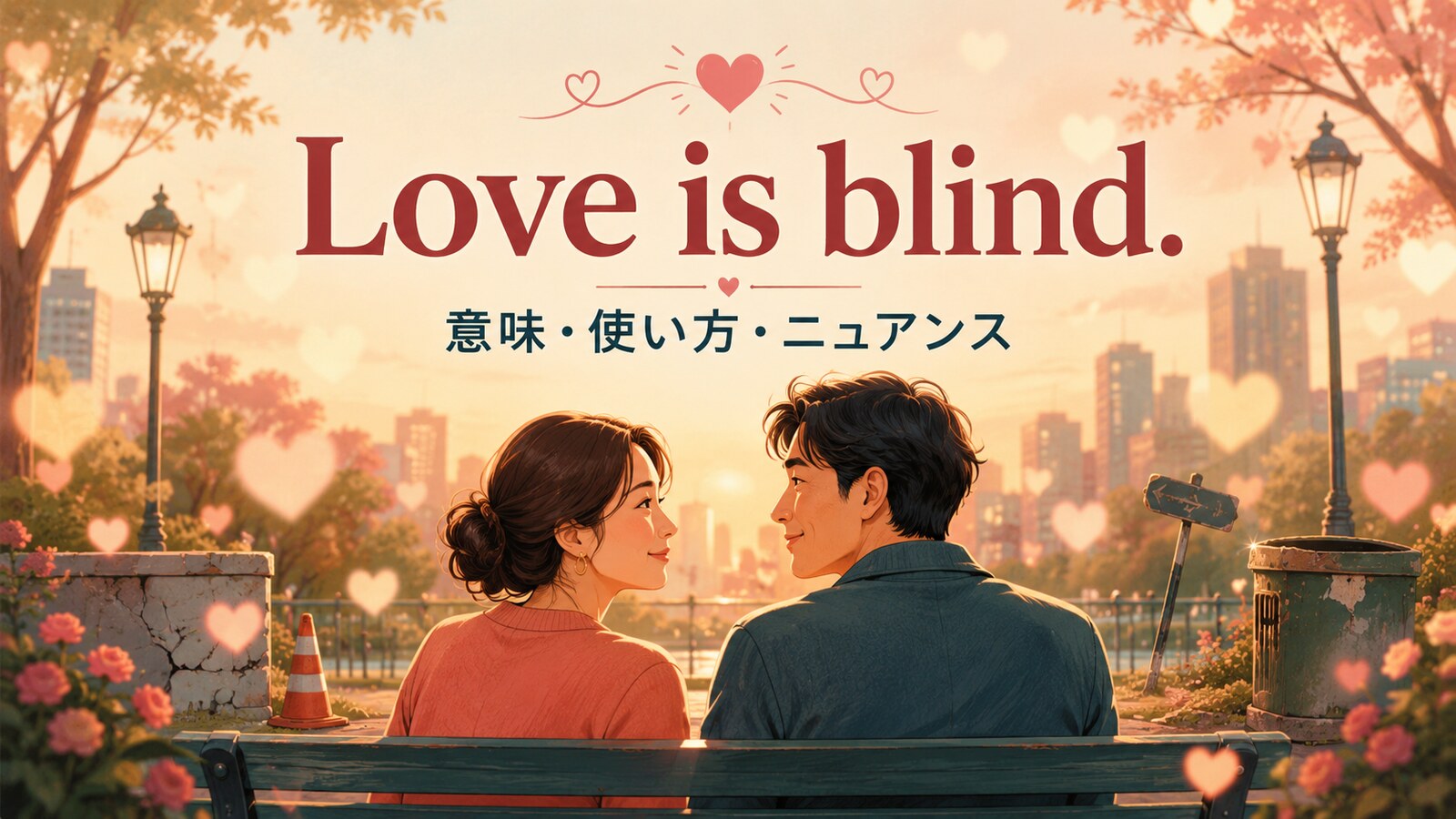 Love is blind.の意味・使い方・ニュアンスを解説するアイキャッチ画像