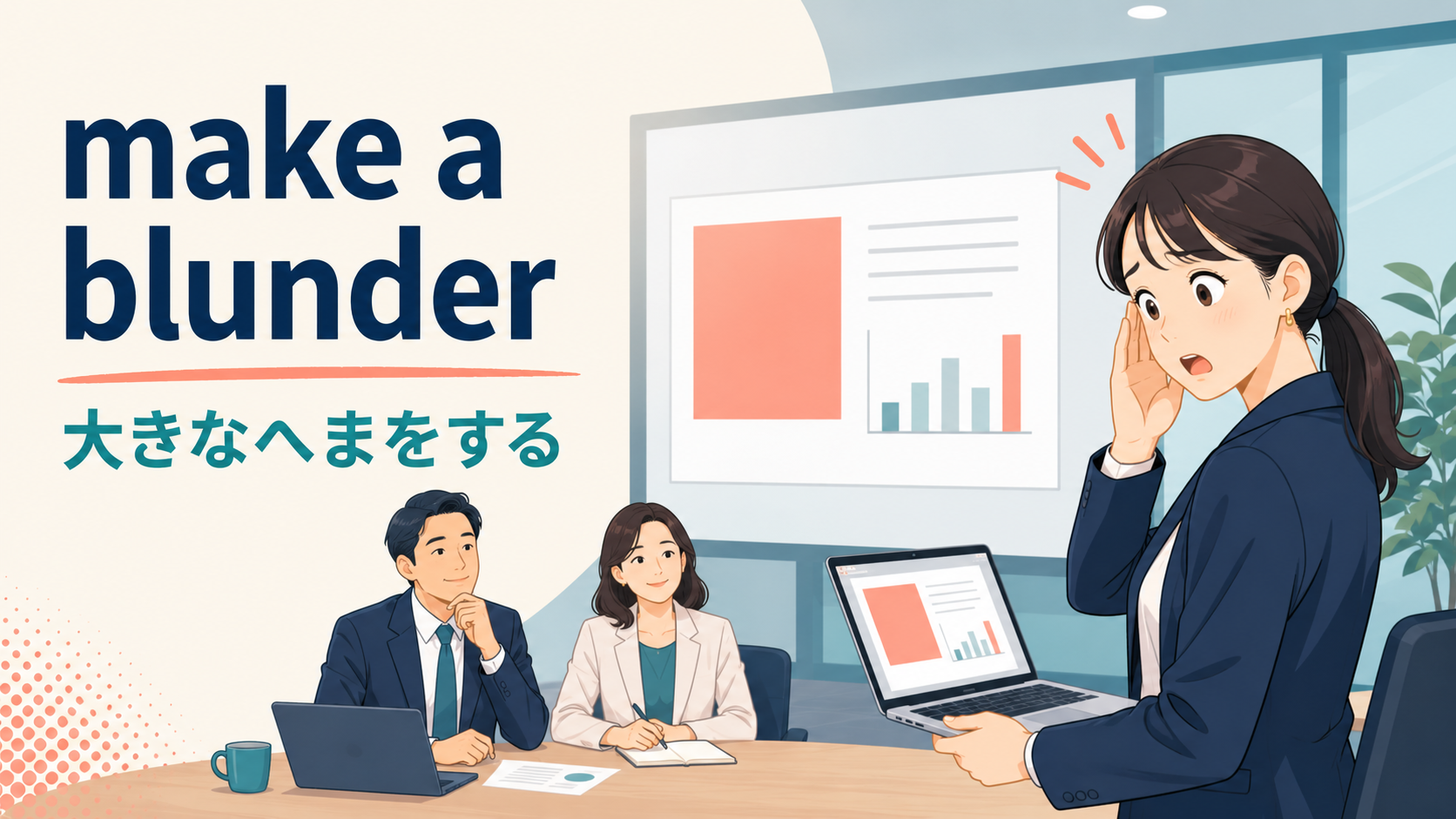 make a blunderの意味は？make a mistake・error・mess upとの違い