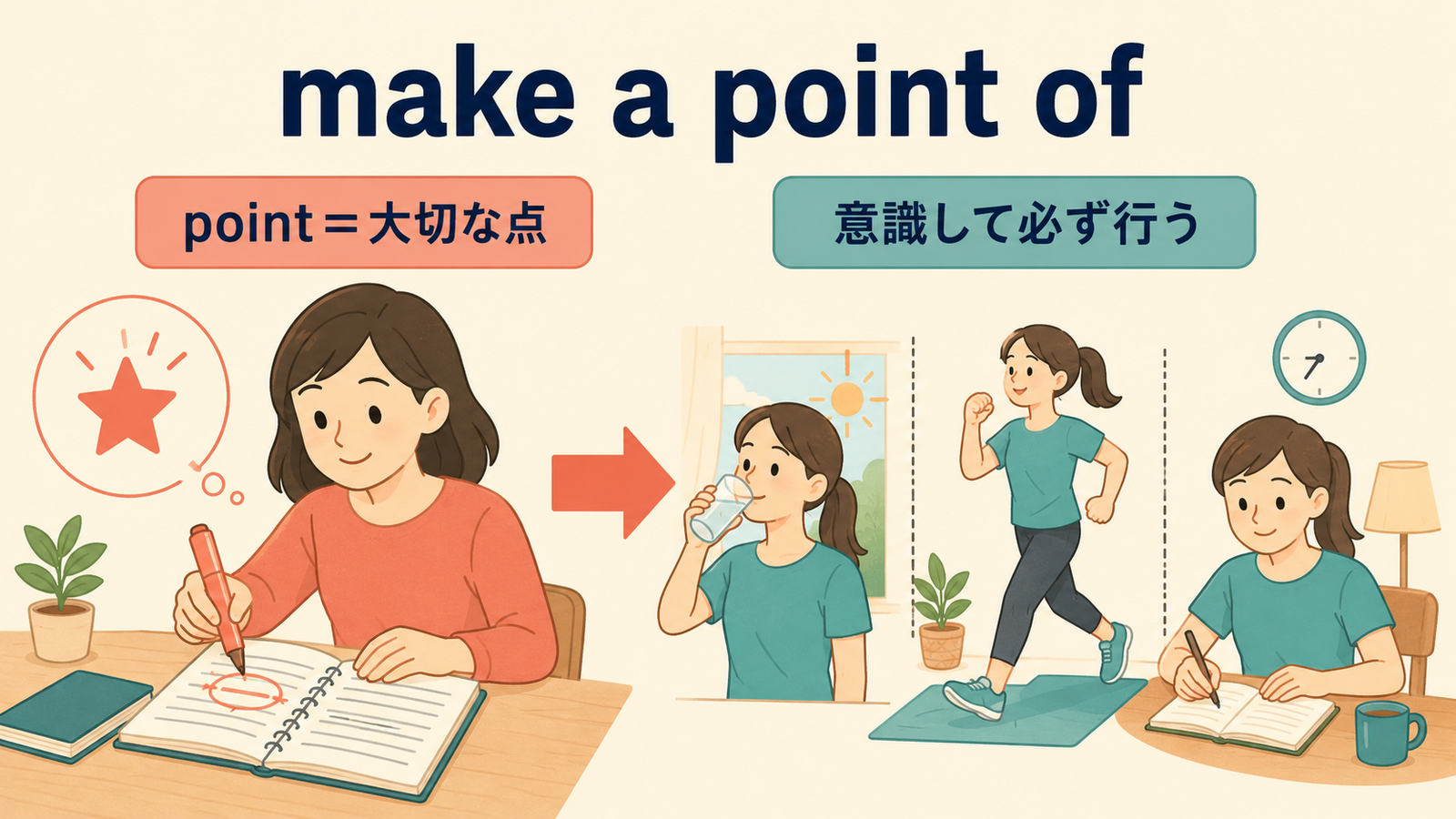 make a point ofの直訳イメージから実際の意味へのつながり