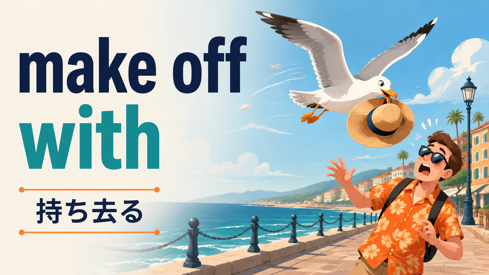 make off withの意味「持ち去る」を表すアイキャッチ画像