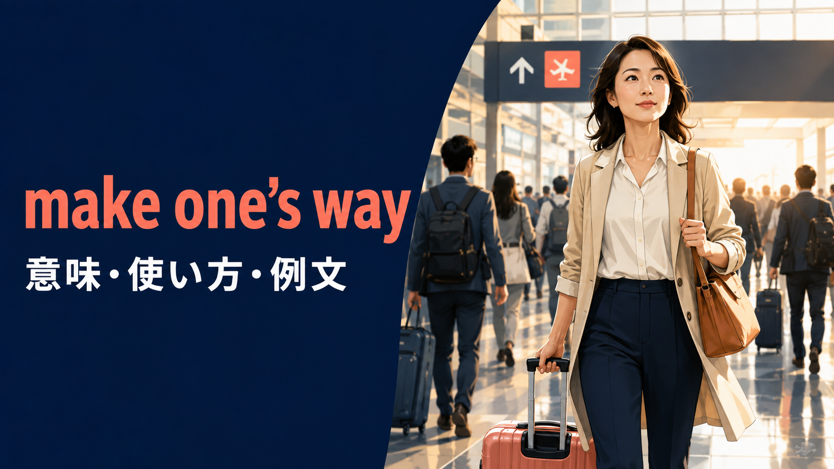 make one’s wayの意味は？to・through・back・upの使い方と例文