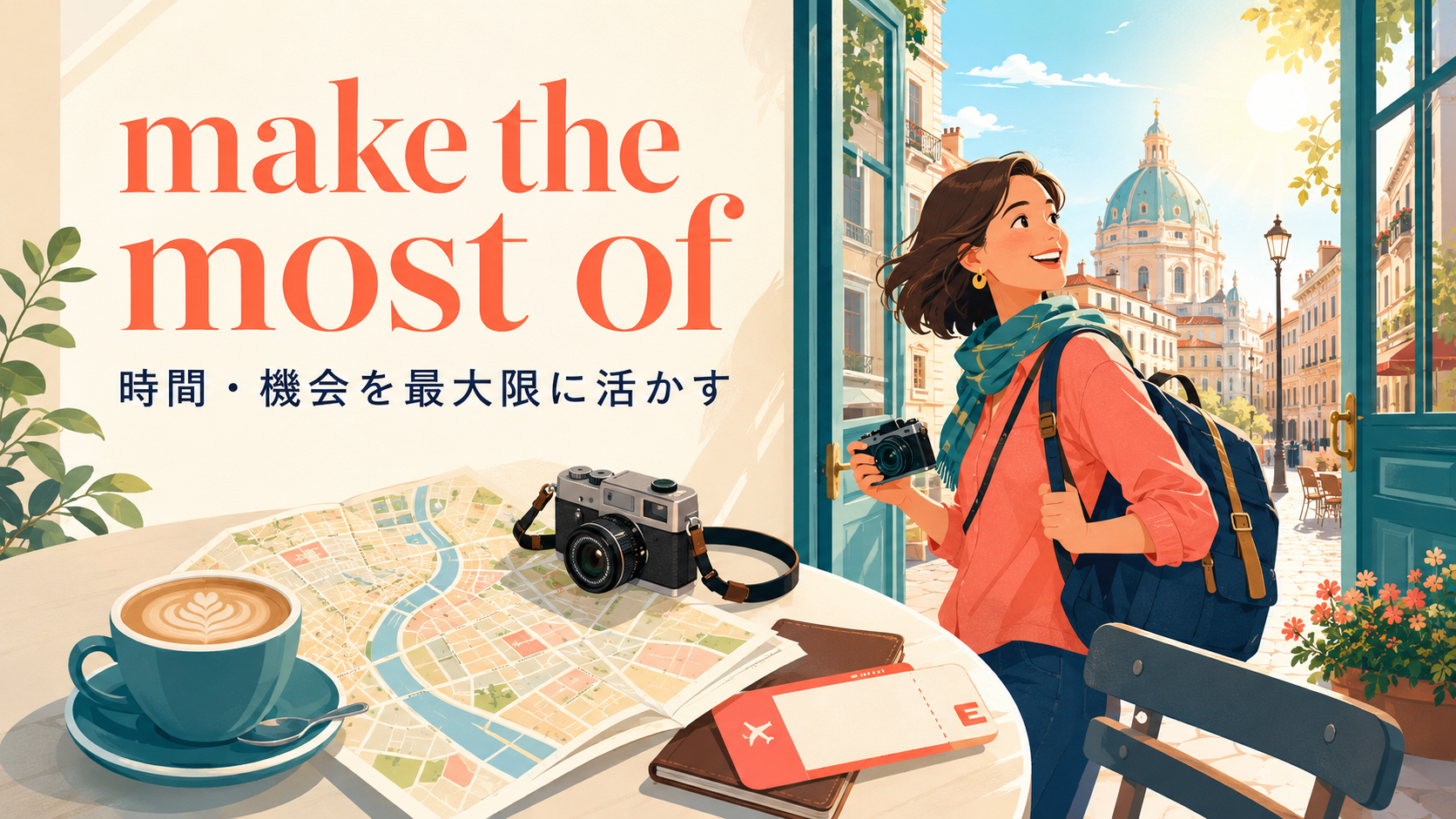 make the most ofの意味・使い方・例文を解説するアイキャッチ画像