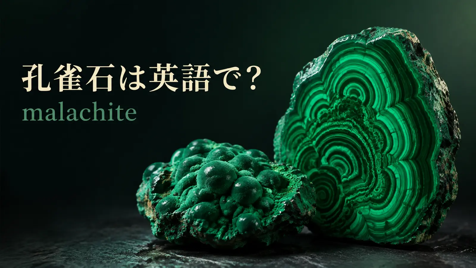 孔雀石は英語でmalachite｜発音・語源・azuriteやjadeとの違い