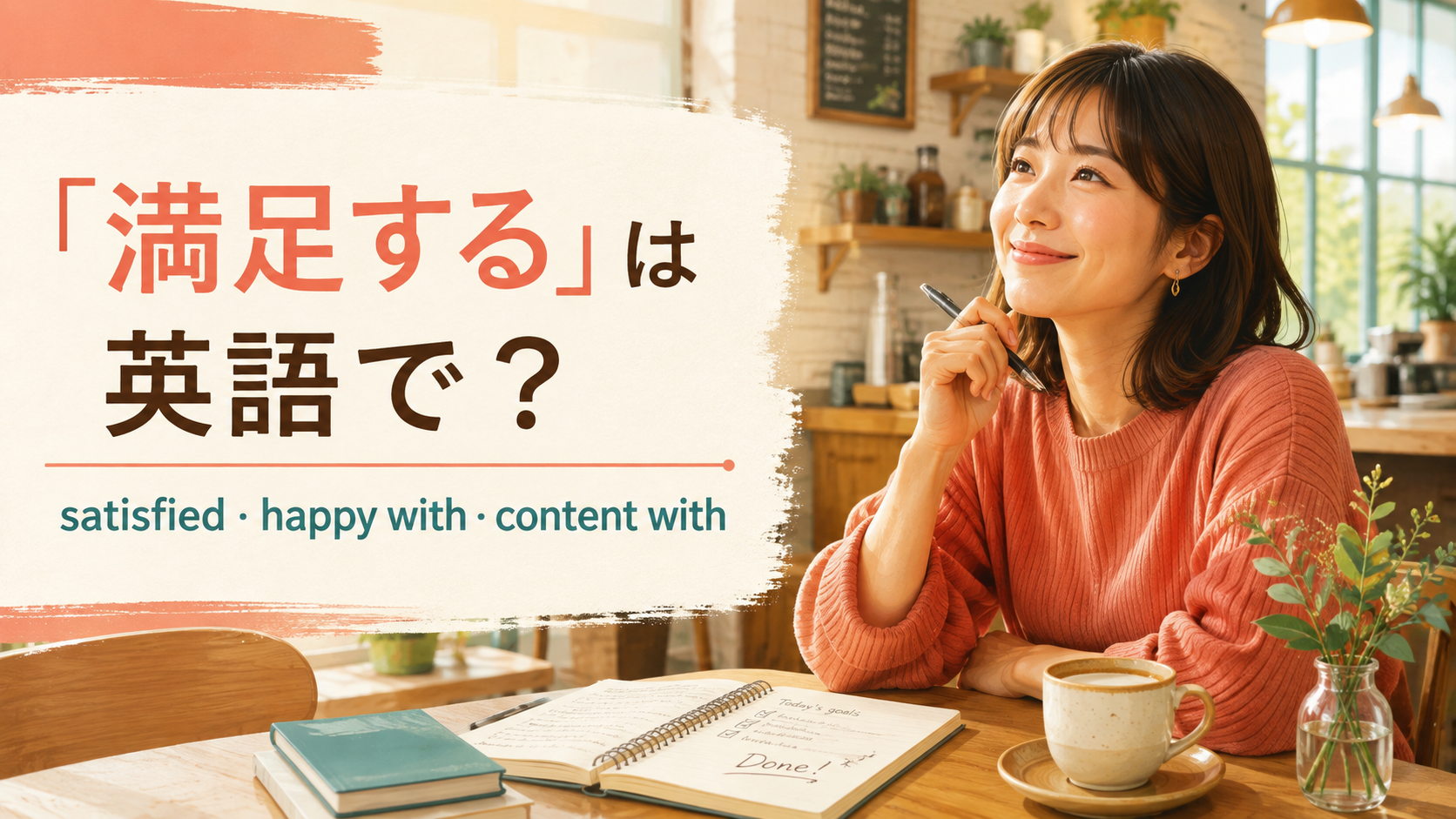 「満足する」は英語で?satisfied・happy with・content with