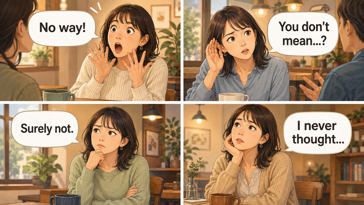 まさかを表すNo way・You don't mean・Surely not・I never thoughtの違い