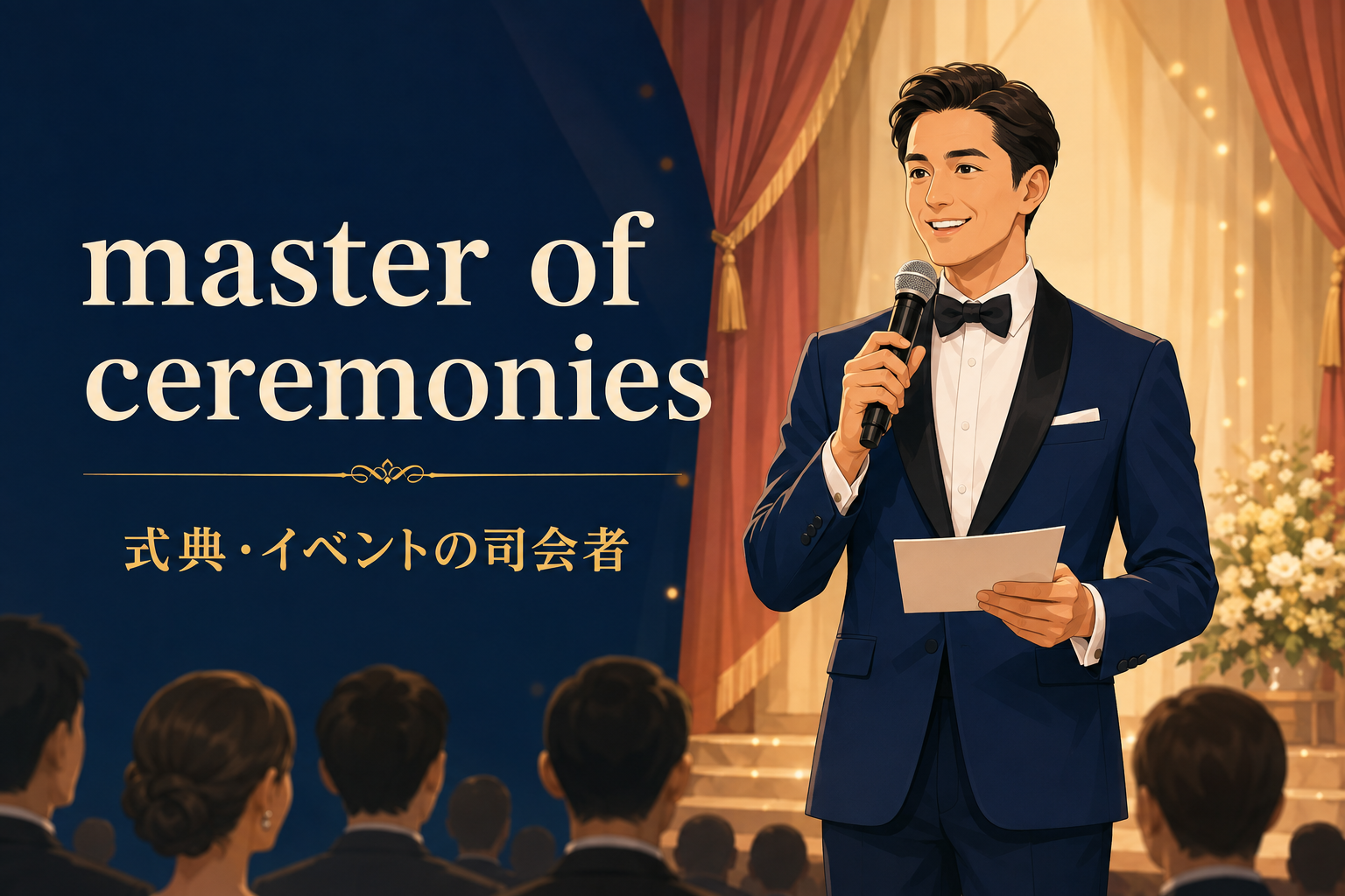 master of ceremoniesの意味は？MC・hostとの違いと使い方を例文解説