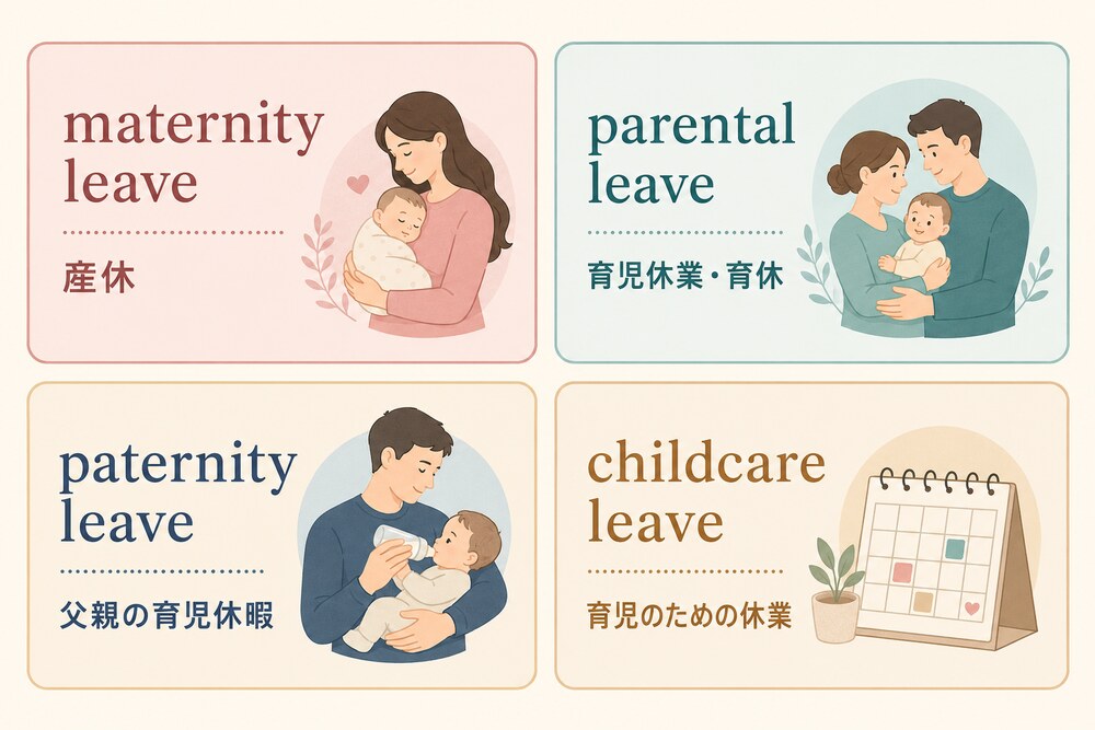 maternity leave・parental leave・paternity leave・childcare leaveの違い