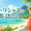モーリシャスの海と山を眺める旅行者、モーリシャスは英語で？