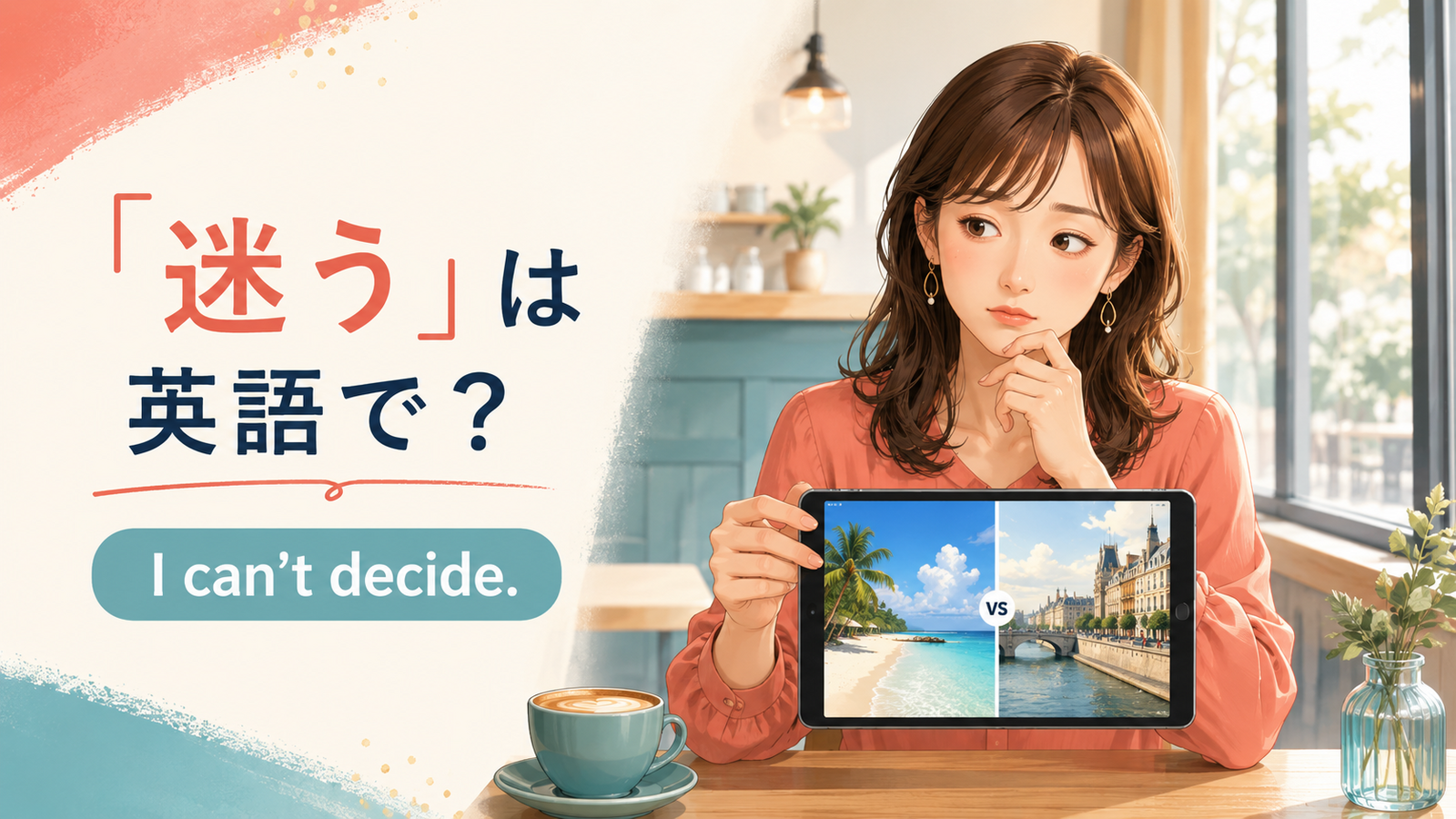 「迷う」は英語で?I can't decideの意味と使い方