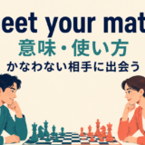 meet your matchの意味・使い方・ニュアンス