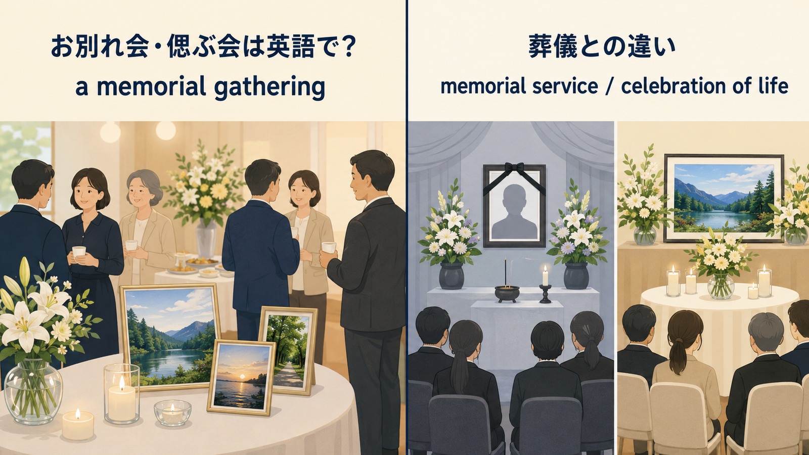 お別れ会・偲ぶ会は英語で? a memorial gathering