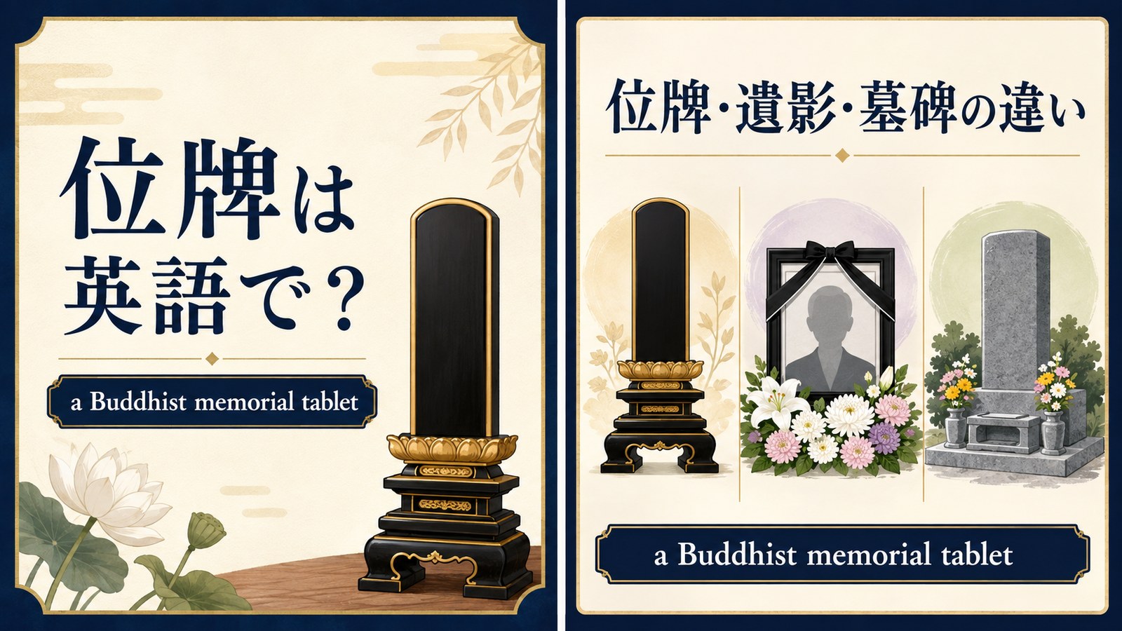 位牌は英語で?a Buddhist memorial tabletを解説するアイキャッチ