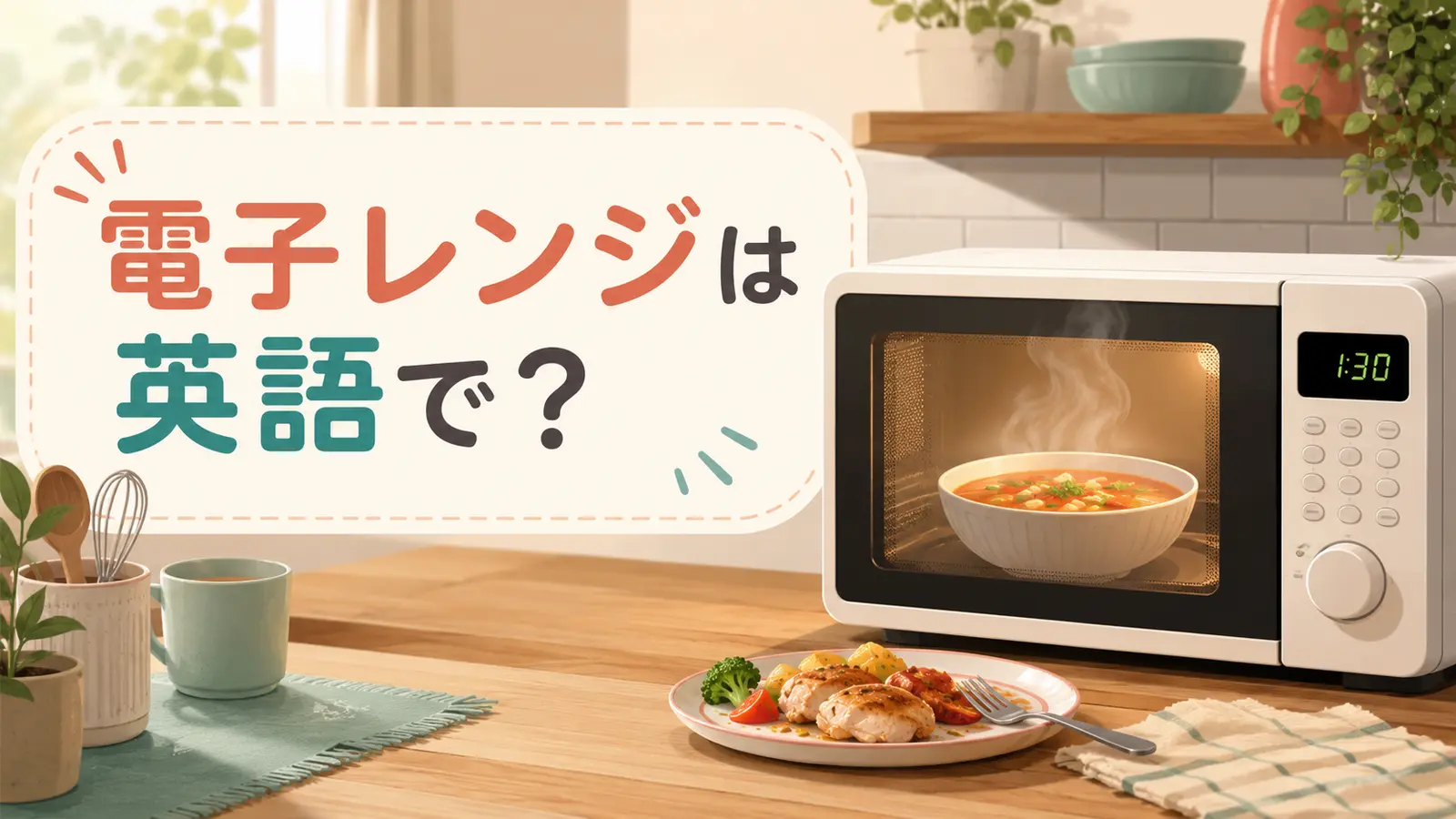 電子レンジは英語でmicrowaveと表すイメージ