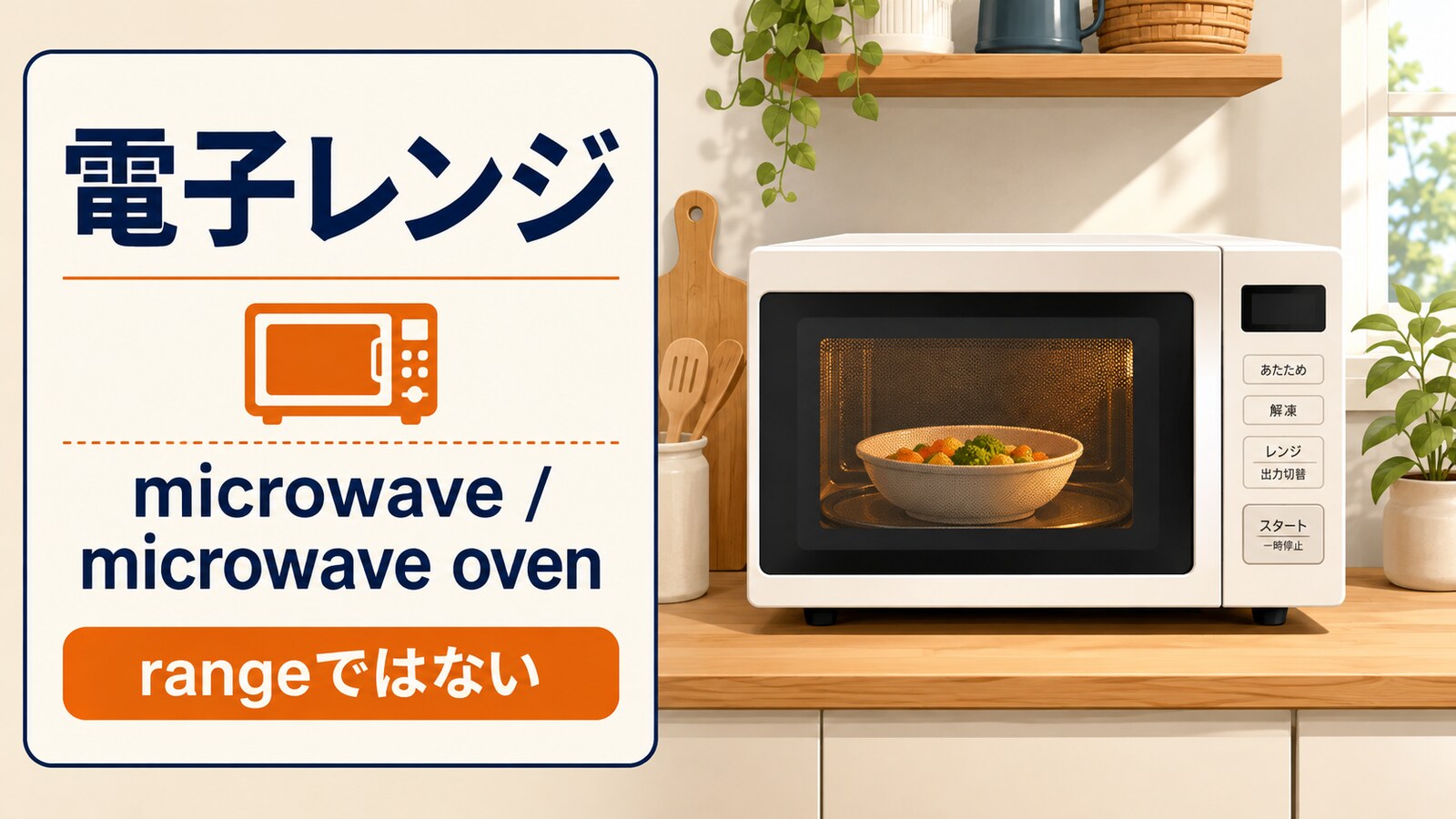 電子レンジの自然な英語と使い分け