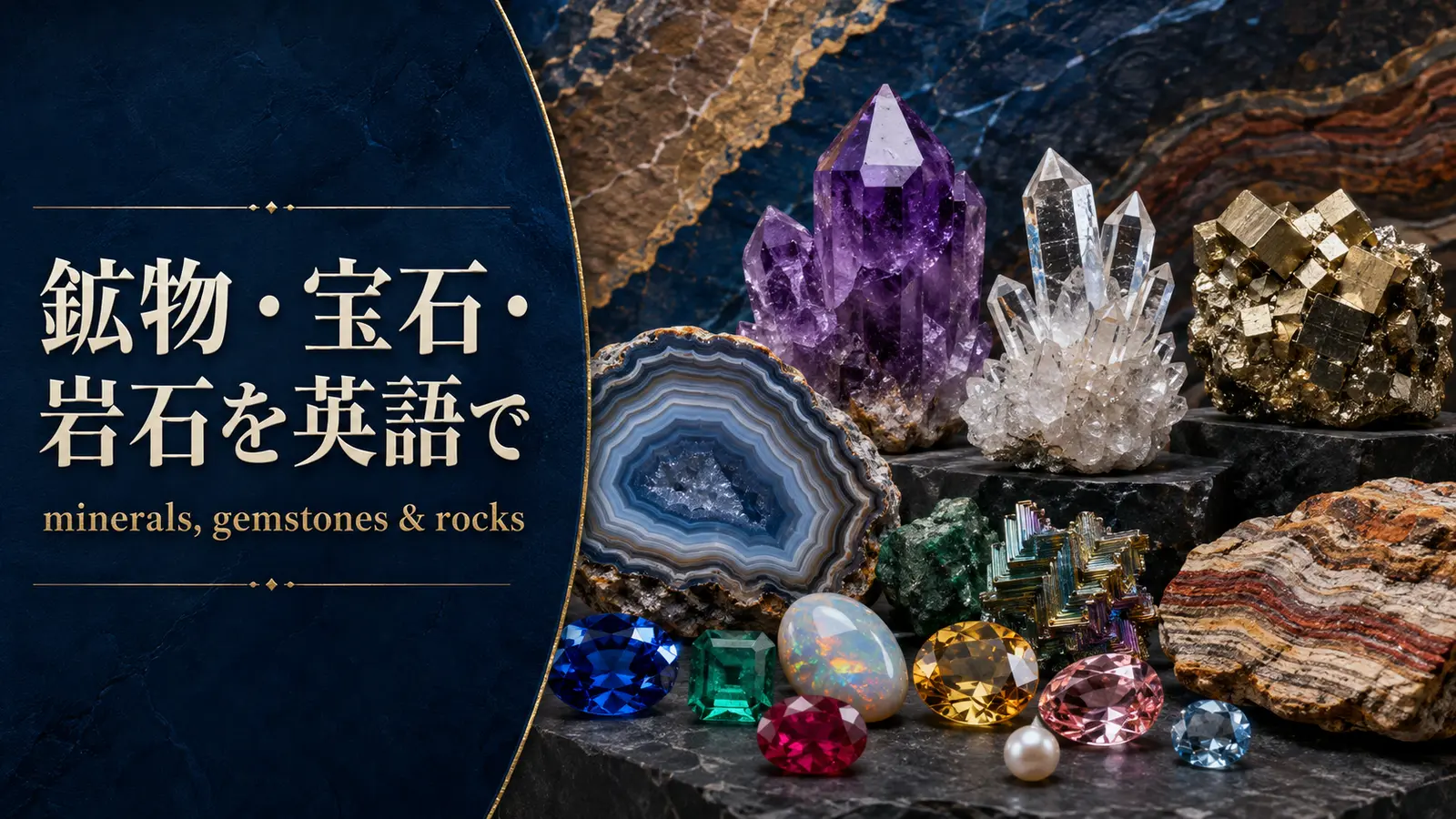 鉱物・宝石・岩石を英語で｜mineral・rock・stone・gem・crystalの違いと名前一覧