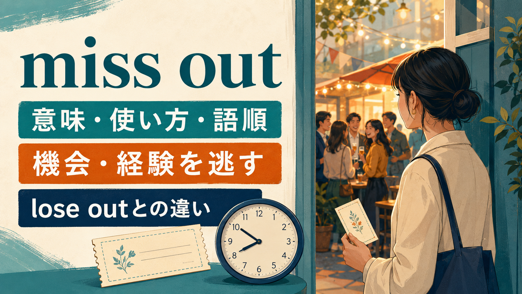 miss outの意味は？miss out onの使い方・語順とlose outとの違い