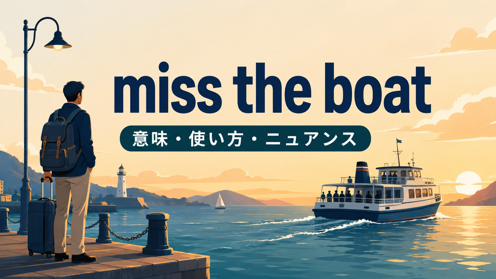 miss the boatの意味・使い方・ニュアンスを表すアイキャッチ画像
