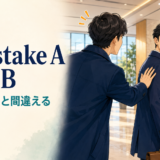 似た服装の別人を知人と間違えるmistake A for Bのイラスト