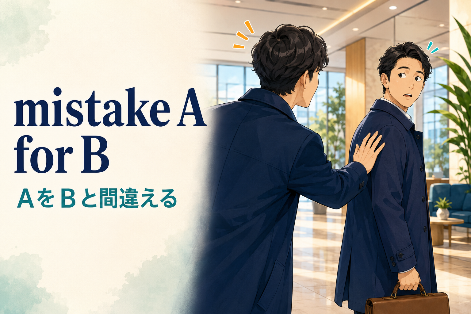mistake A for Bの意味は？take A for Bとの違い・語順を例文解説