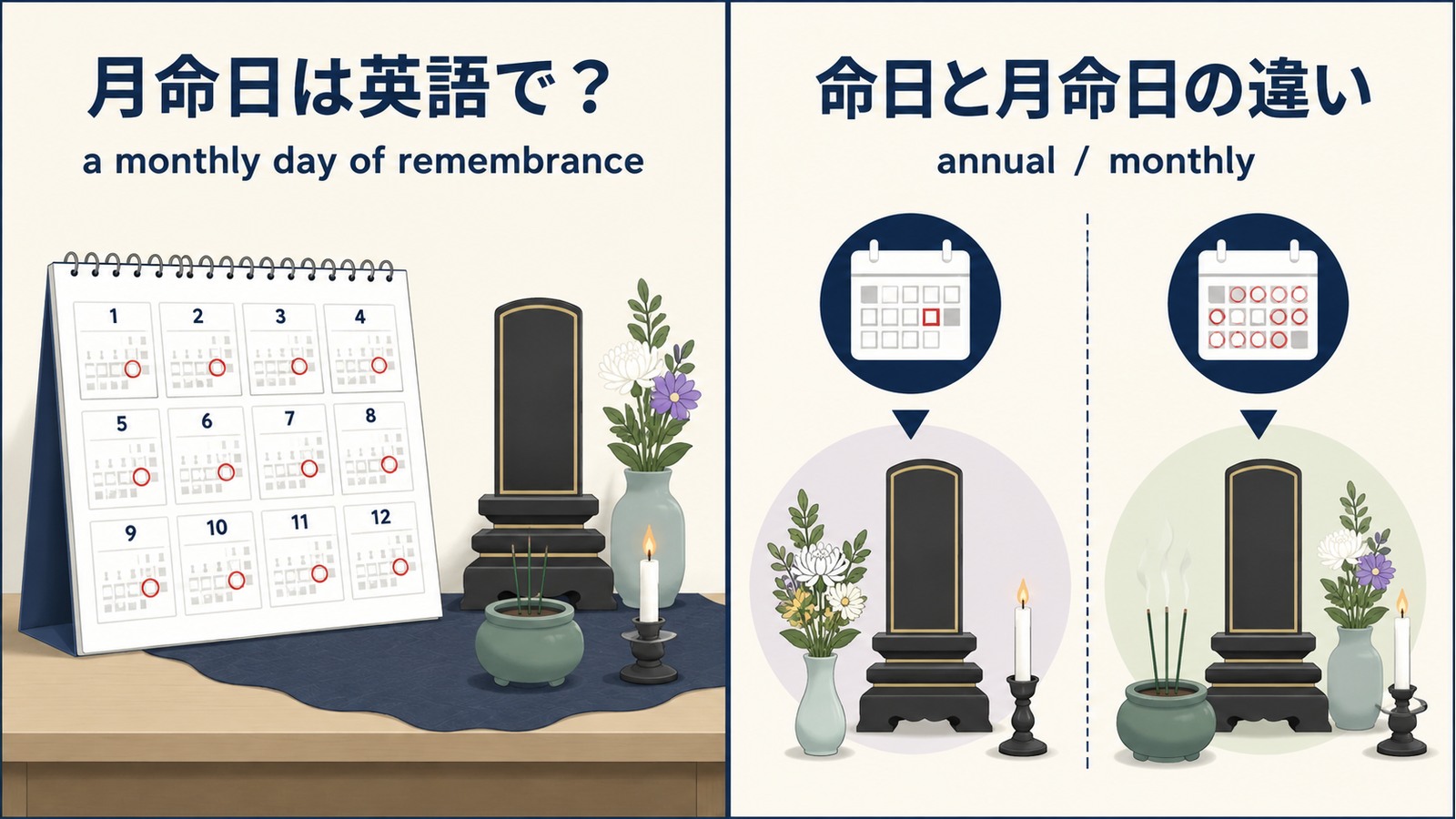 月命日の英語表現と意味