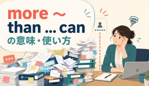 more ～ than … canの意味は？語順・使い方と「～しきれない」の例文