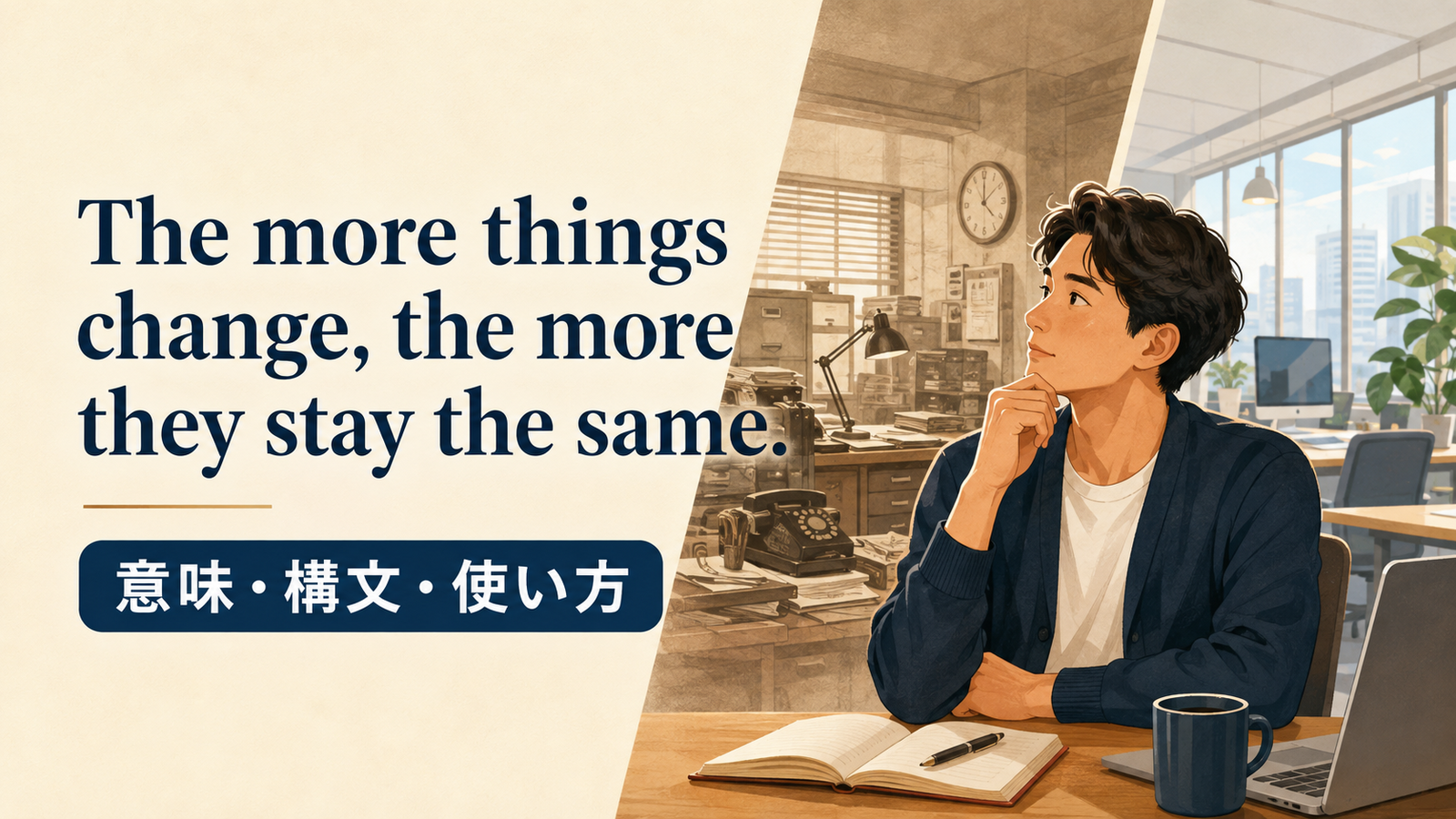 The more things change, the more they stay the sameの意味は？使い方・ニュアンス・例文と簡単な言い換え