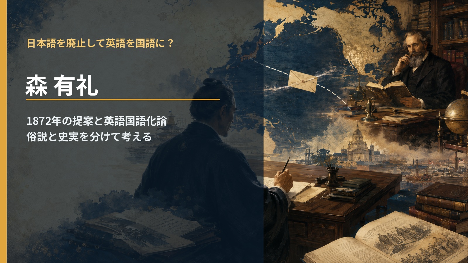 森有礼は日本語を廃止して英語を国語にしようとしたのかを解説するアイキャッチ