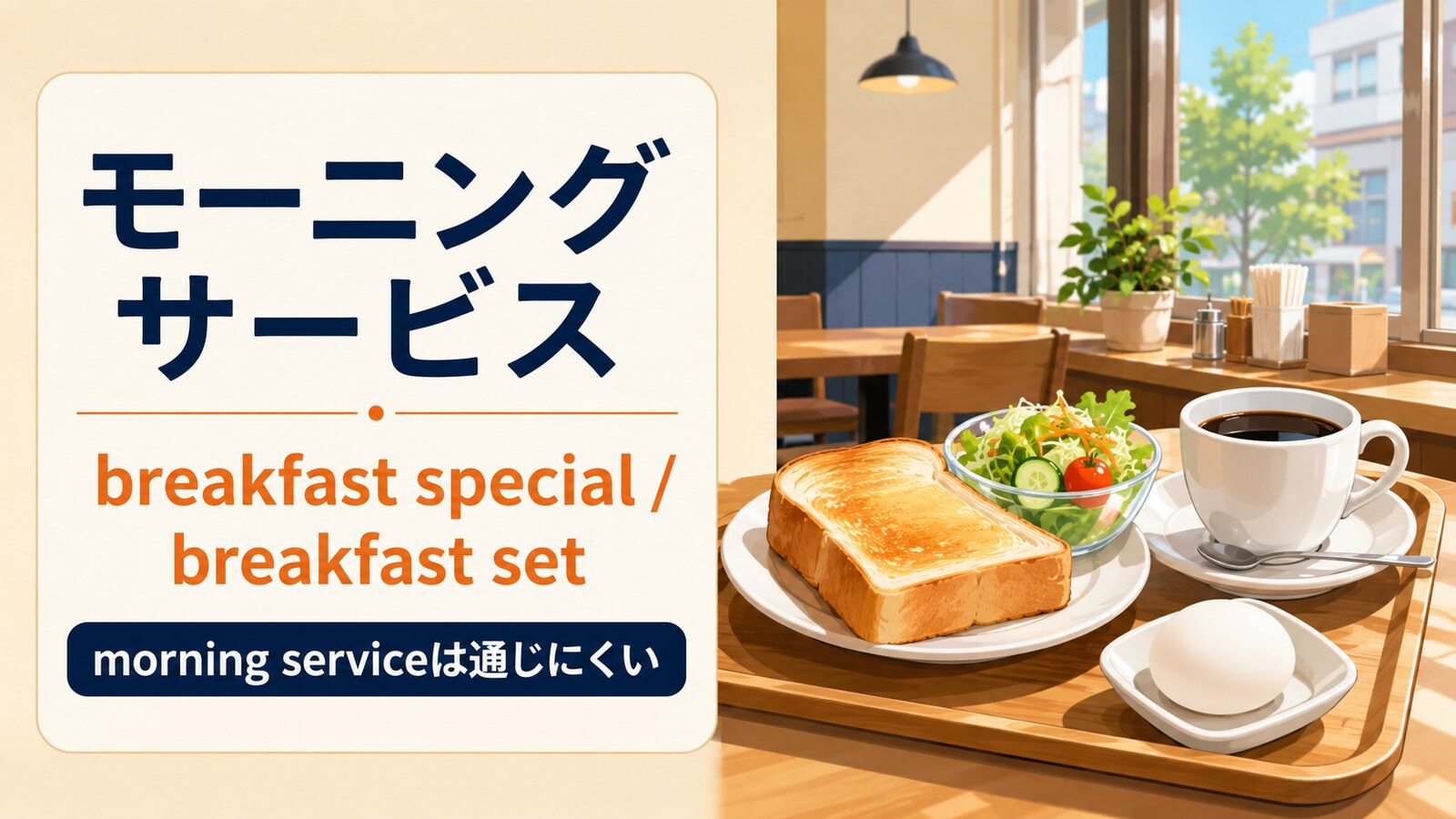 モーニングサービスの自然な英語と使い分け