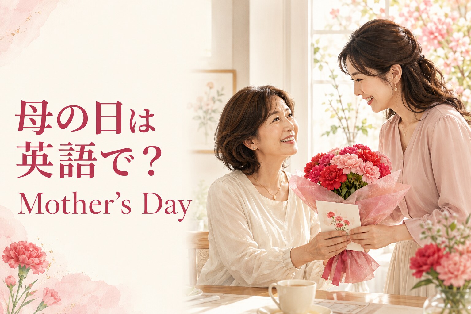 母の日は英語で？Mother’s Dayの意味・メッセージ例文とカーネーションの由来