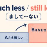 much less・still lessの「まして〜ない」という意味を示す図解