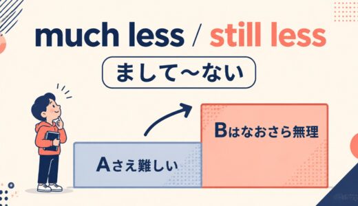 much less・still lessの意味は？「まして〜ない」の使い方とlet aloneとの違い