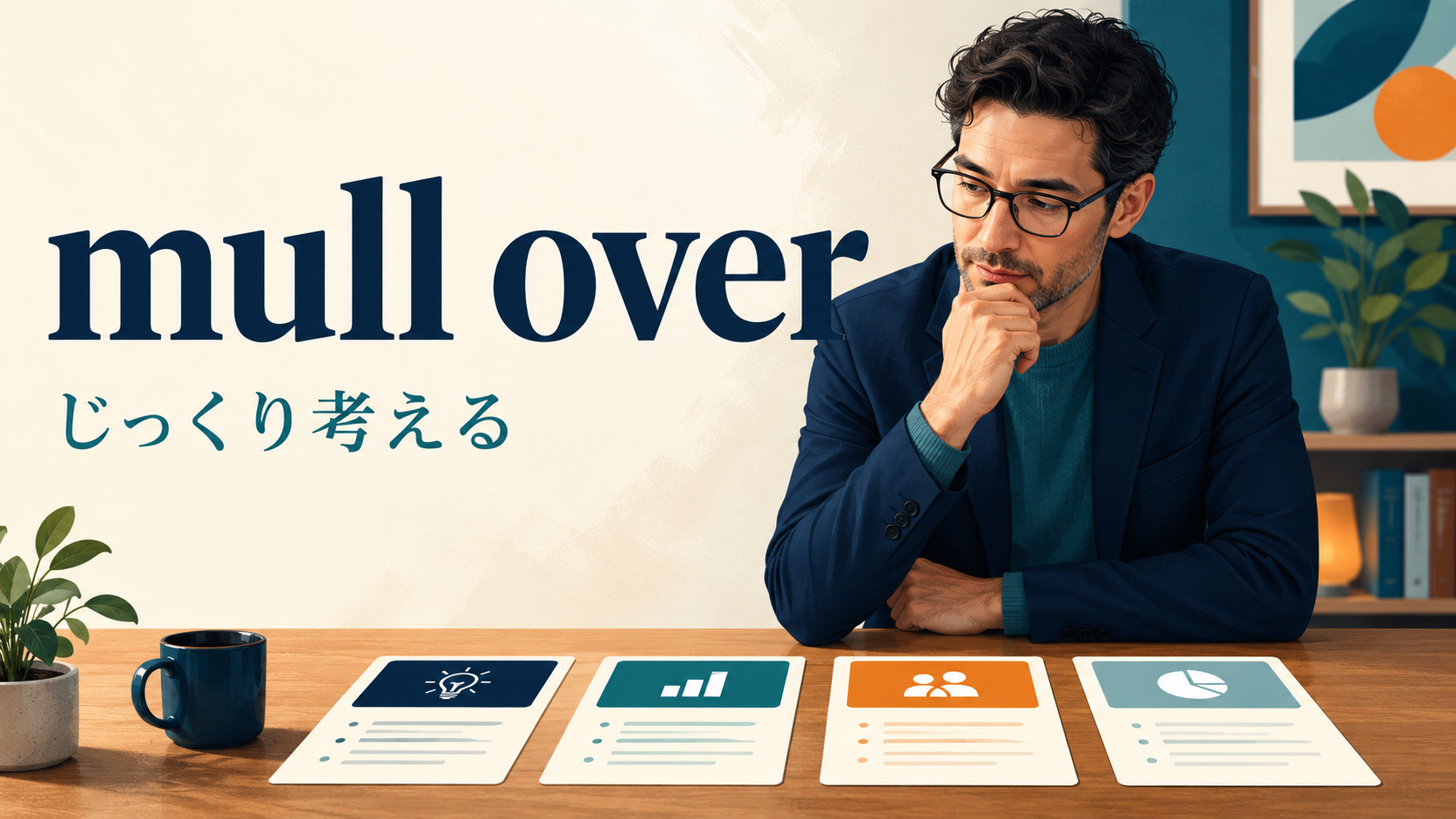 mull overの意味「じっくり考える」を表すアイキャッチ画像