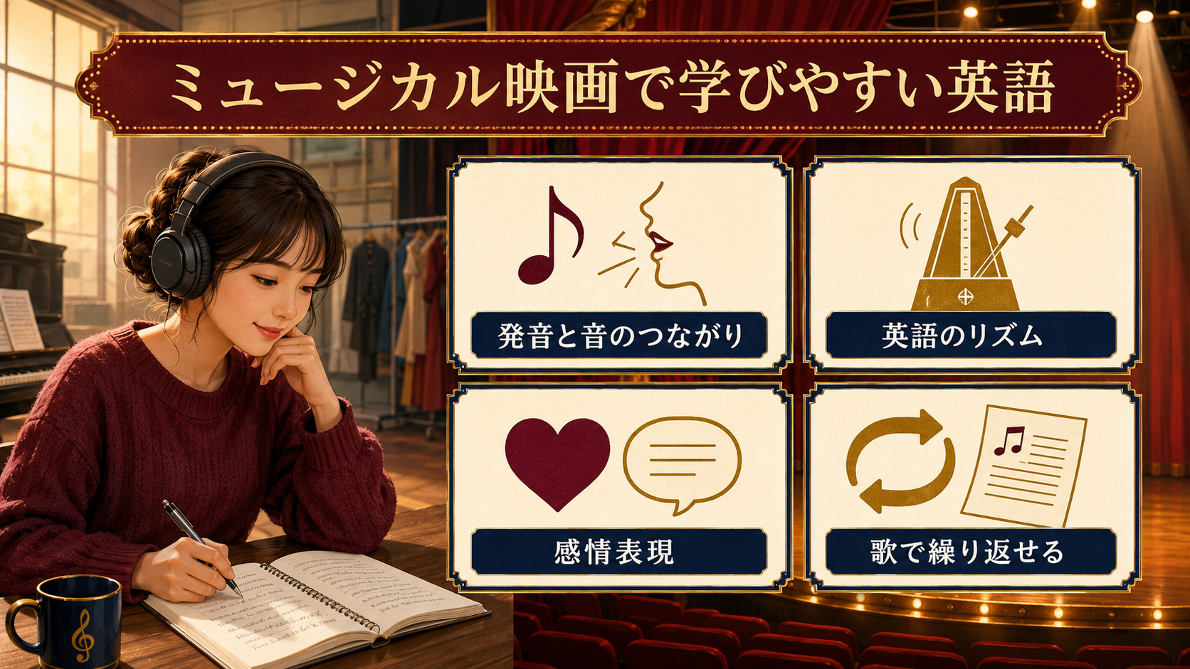 ミュージカル映画で学びやすい英語 発音・リズム・感情表現・反復