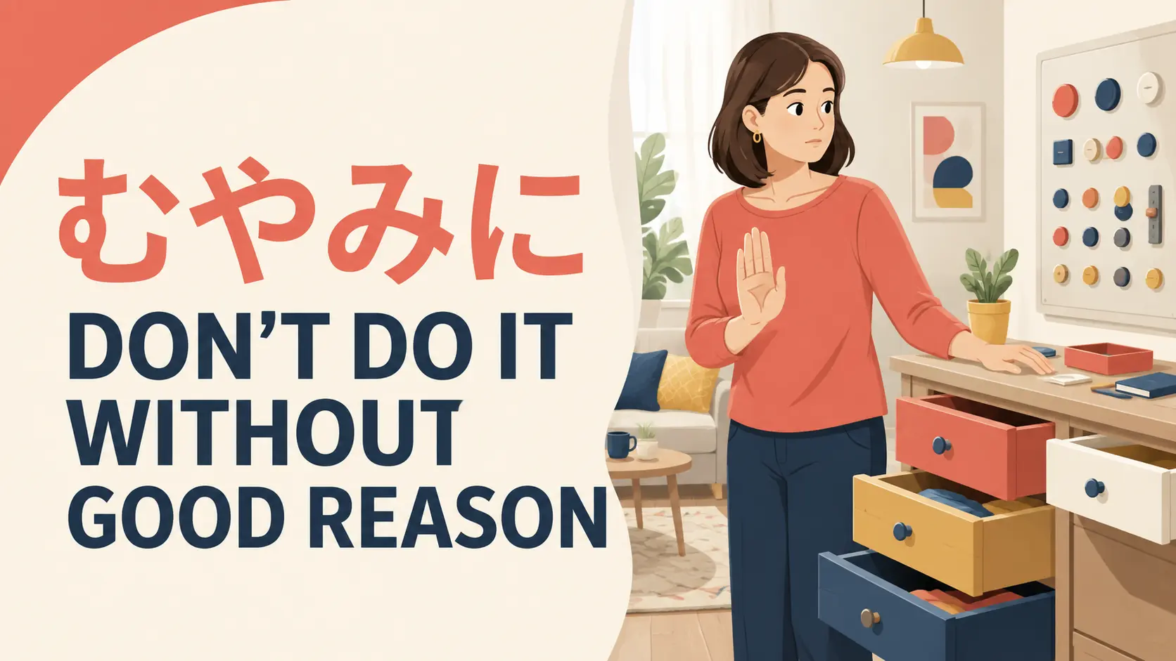 「むやみに」を英語で表す Don’t do it without good reason