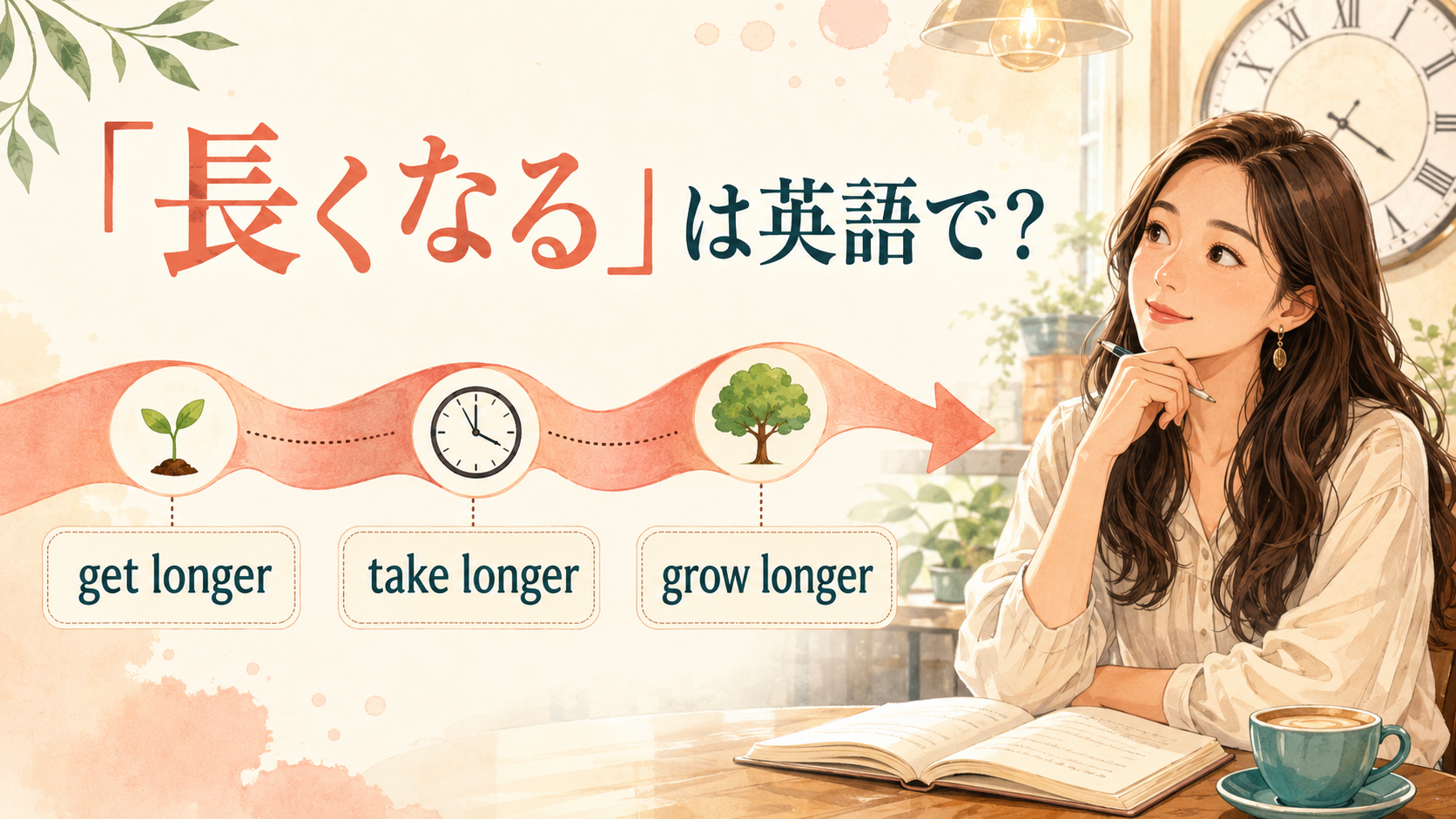 「長くなる」の英語表現 get longer・take longer・grow longer