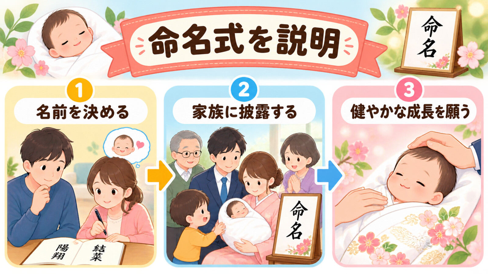 命名式の意味・流れ・英語での説明を示す図解