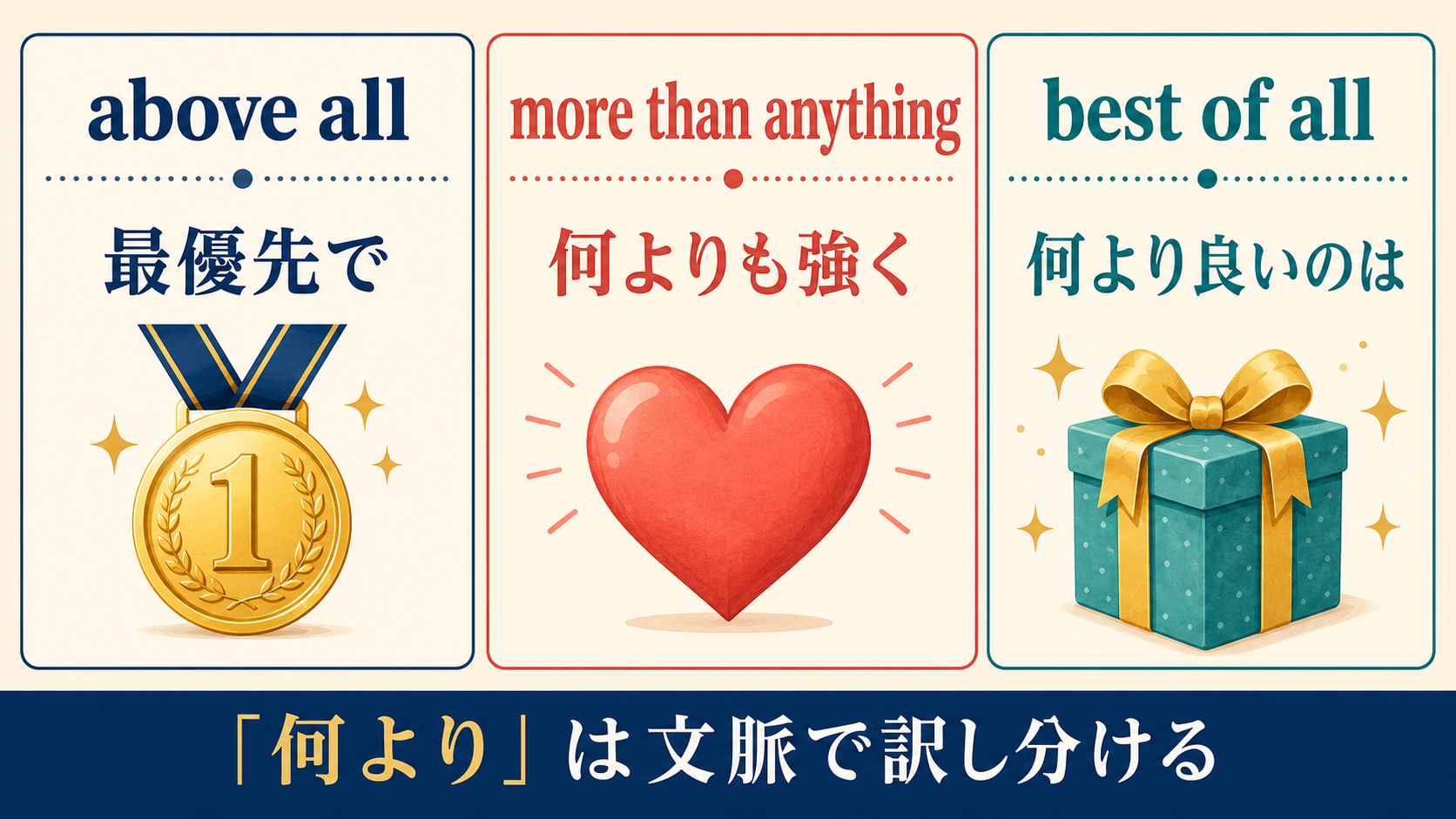 above all・more than anything・best of allの違い