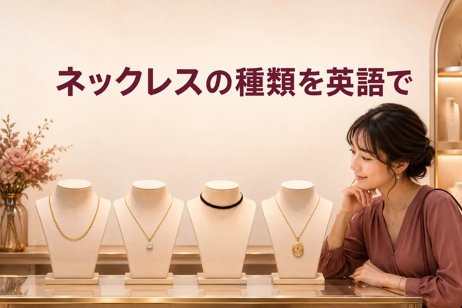ネックレスの種類を英語で｜chain・pendant・choker・locketの違い
