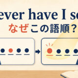 Never have I seenはなぜこの語順になるのかを示す英語学習アイキャッチ