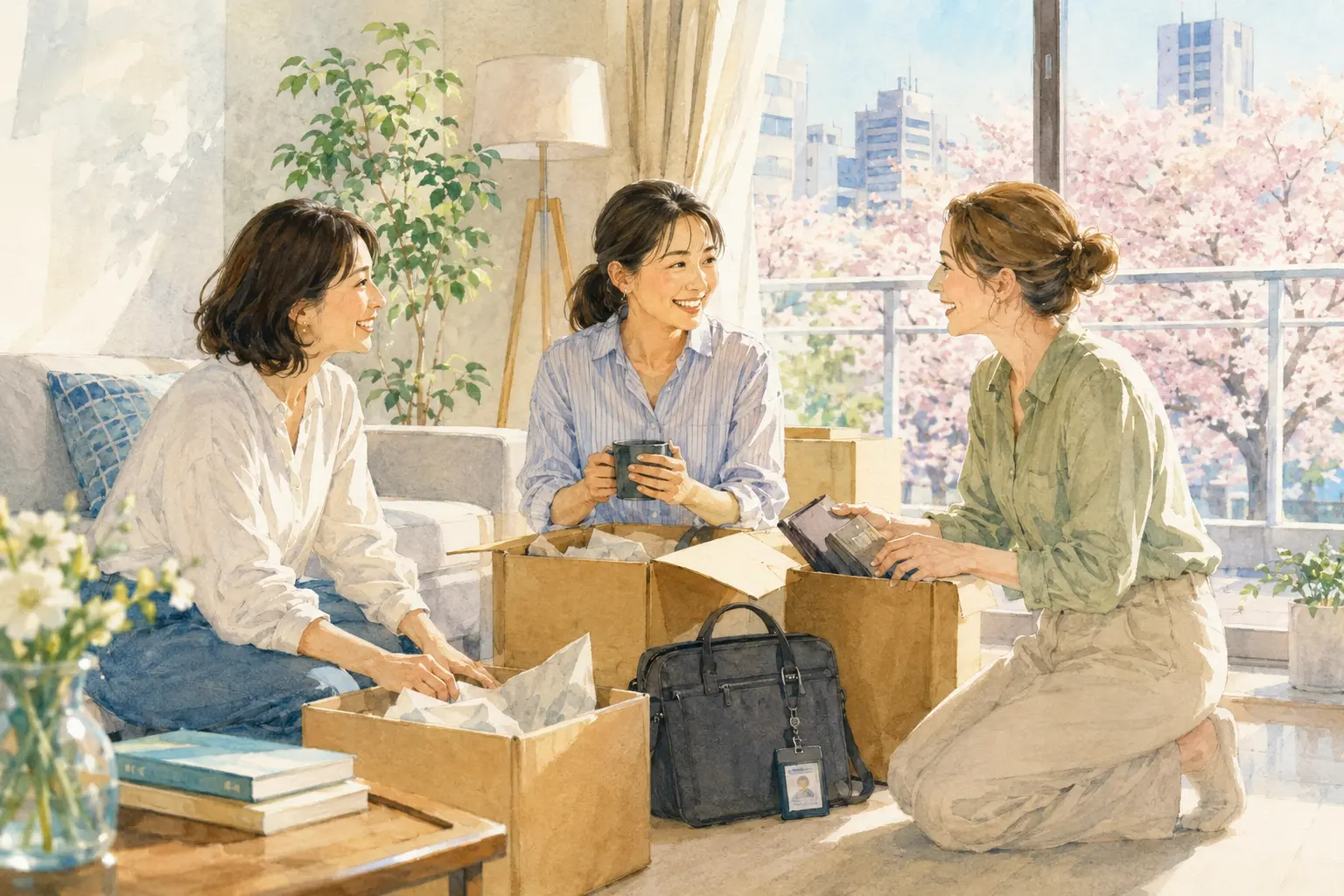 引っ越しと新しい仕事の新生活を始めた大人の女性たち