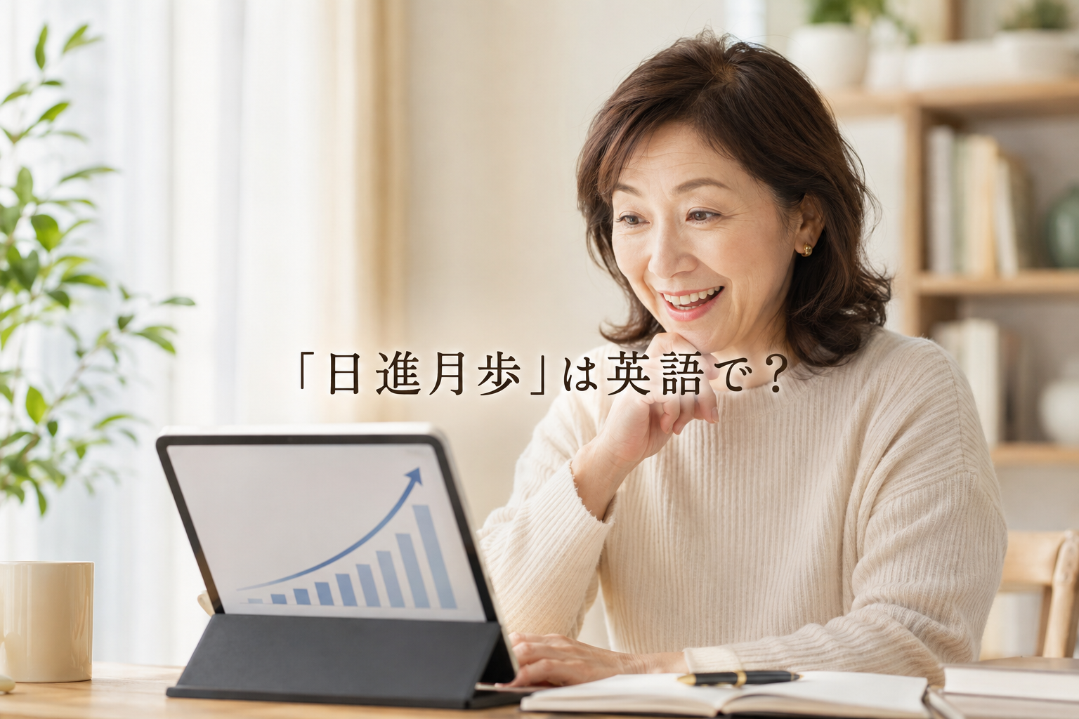日進月歩のような上達を喜ぶ女性
