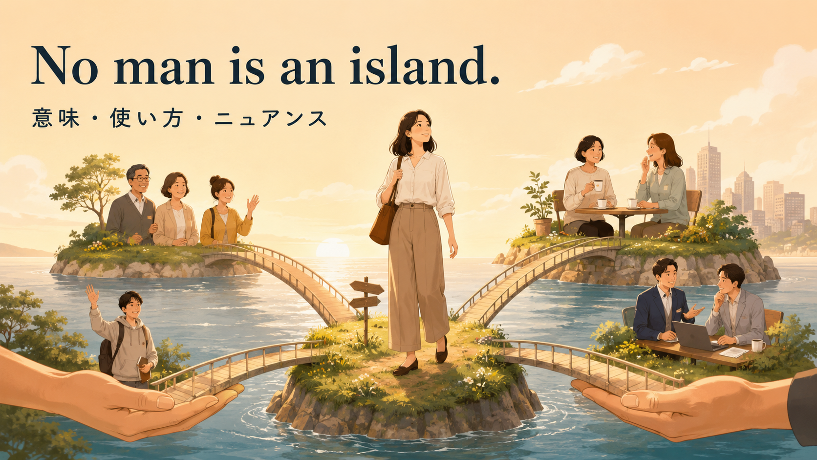 No man is an island.の意味は？使い方・ニュアンスと例文